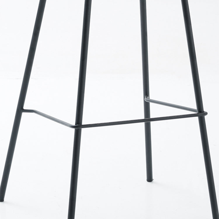 Leather Armless Bar Stool Modern Backrest Counter Stool for Dining Room