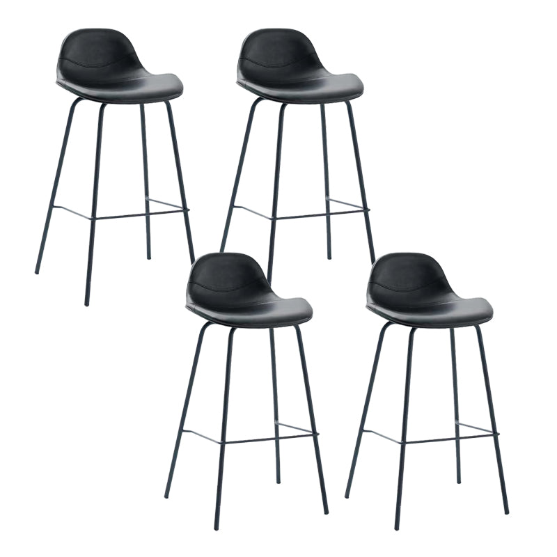Leather Armless Bar Stool Modern Backrest Counter Stool for Dining Room