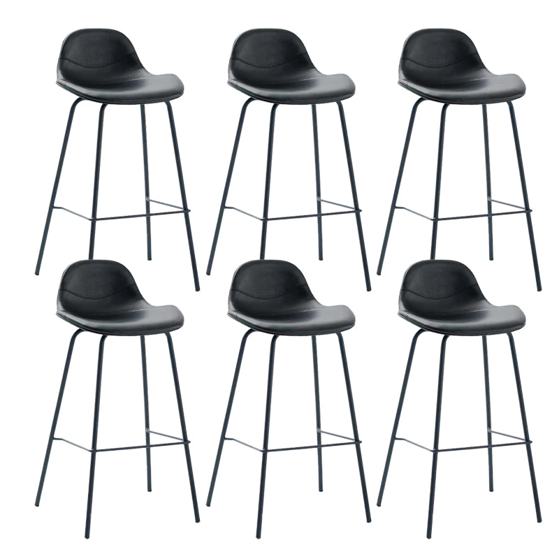 Leather Armless Bar Stool Modern Backrest Counter Stool for Dining Room