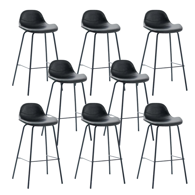 Leather Armless Bar Stool Modern Backrest Counter Stool for Dining Room