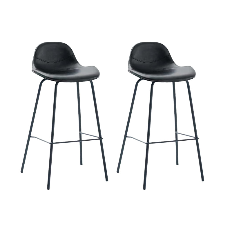 Leather Armless Bar Stool Modern Backrest Counter Stool for Dining Room