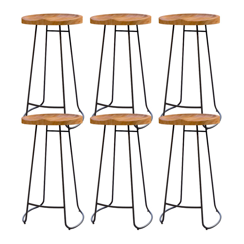 Contemporary Dining Stools Armless Bar Stools Black Metal Legs