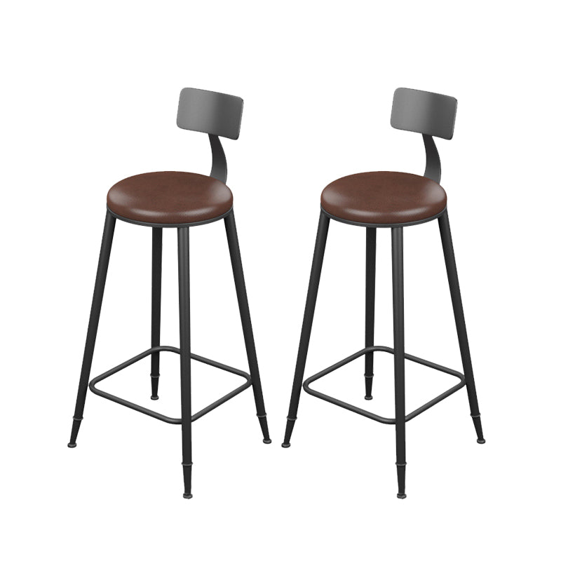 Contemporary Dining Stools Armless Bar Stools Black Metal Legs