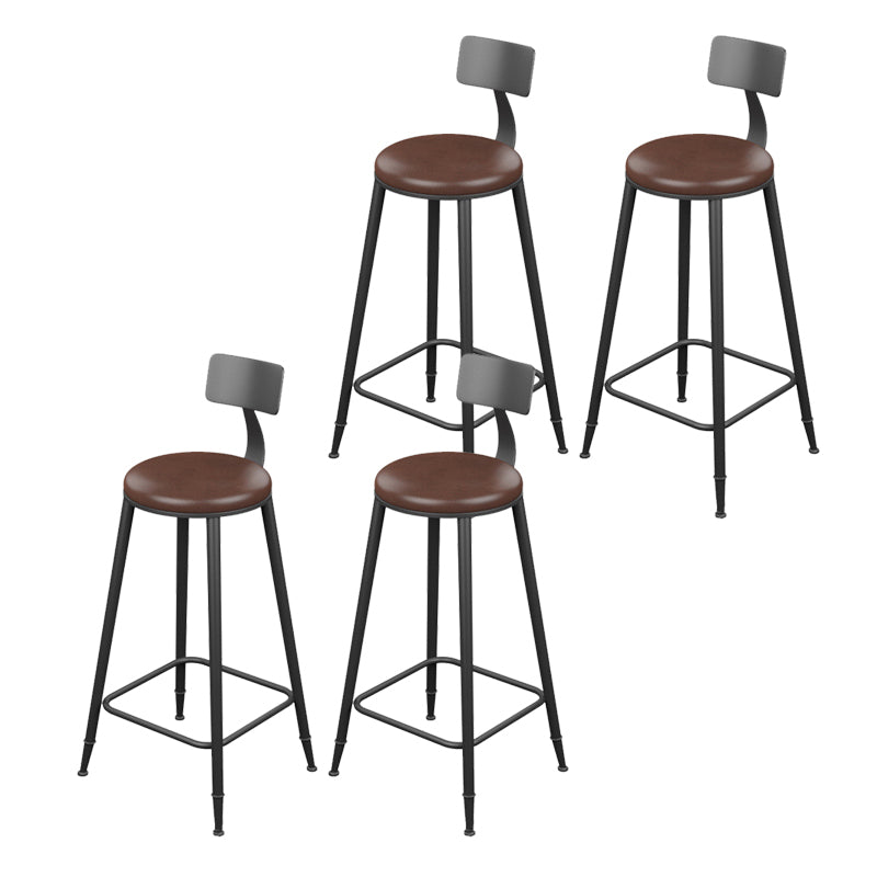 Contemporary Dining Stools Armless Bar Stools Black Metal Legs