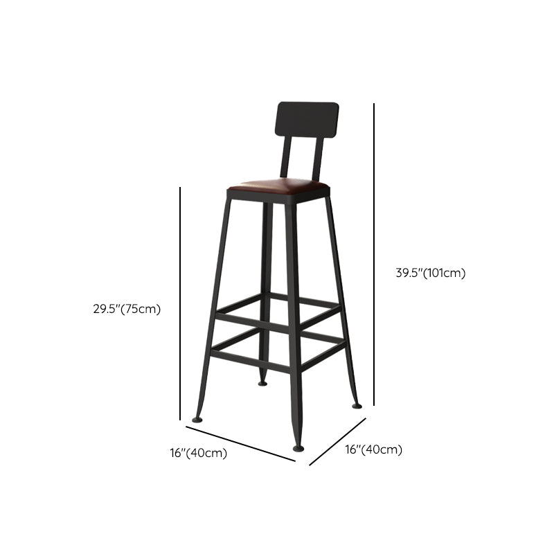 Contemporary Dining Stools Armless Bar Stools Black Metal Legs