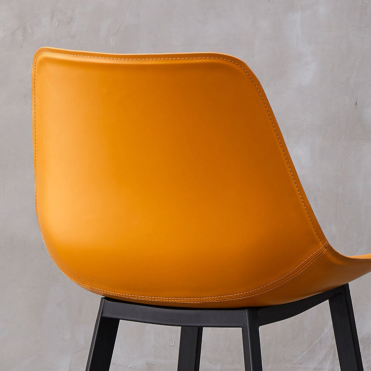 Leather Bar Stool Modern Backrest Counter Stool for Dining Room