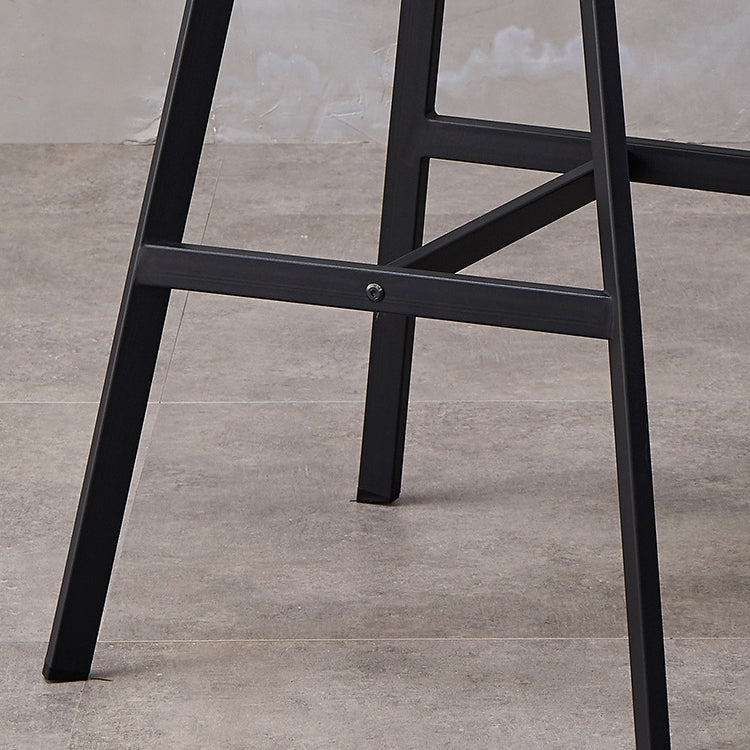 Leather Bar Stool Modern Backrest Counter Stool for Dining Room