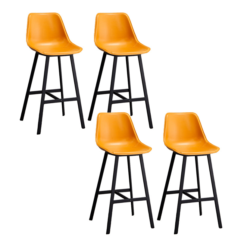 Leather Bar Stool Modern Backrest Counter Stool for Dining Room