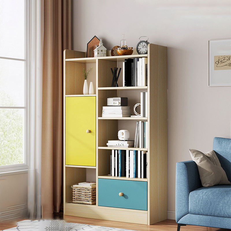 Contemporary Vertical Open Shelf Bookcase Engineered Wood Home Book Shelf with Shelves