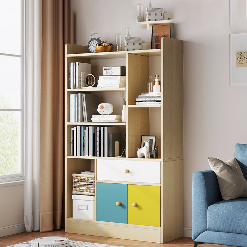 Contemporary Vertical Open Shelf Bookcase Engineered Wood Home Book Shelf with Shelves