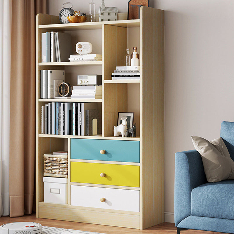 Contemporary Vertical Open Shelf Bookcase Engineered Wood Home Book Shelf with Shelves