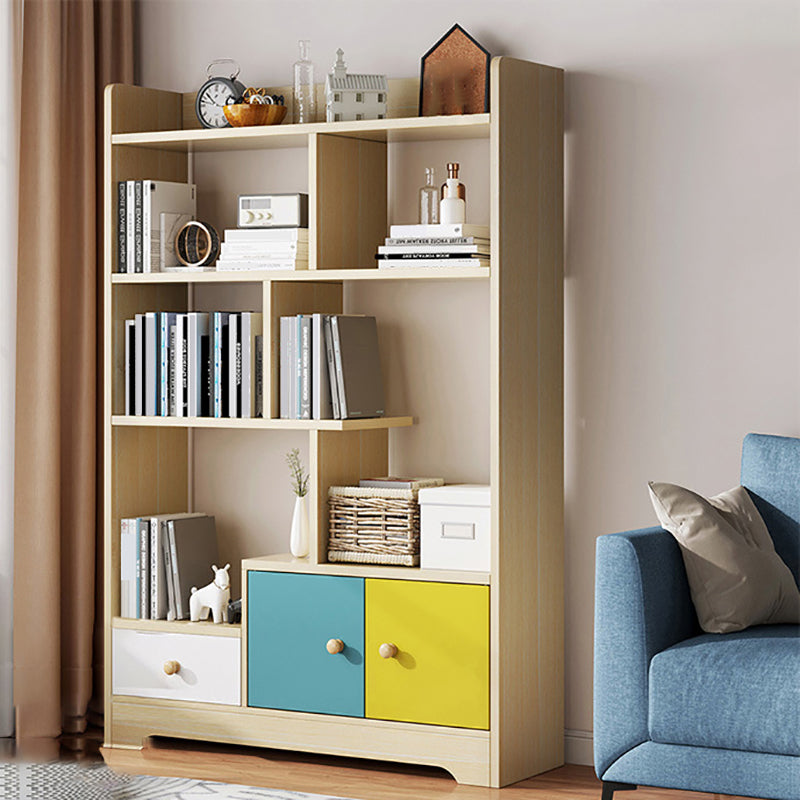 Contemporary Vertical Open Shelf Bookcase Engineered Wood Home Book Shelf with Shelves