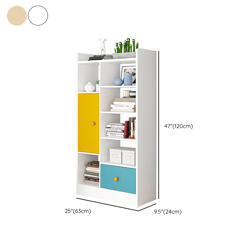 Contemporary Vertical Open Shelf Bookcase Engineered Wood Home Book Shelf with Shelves