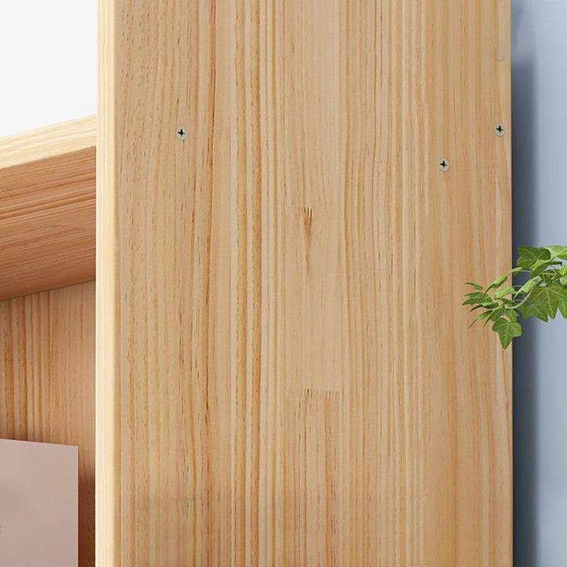 Modern Floor Vertical Bookshelf Brown Closed Back Wooden Shelf Bookcase for Bedroom