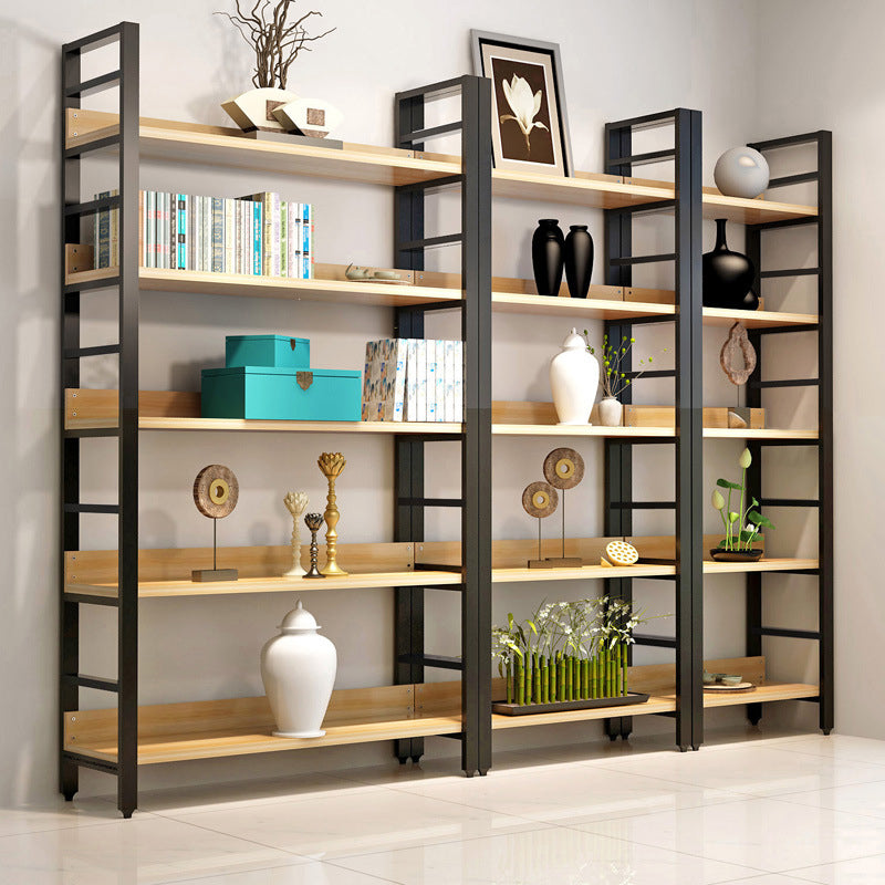Modern Open Shelf Bookcase Engineered Wood Bookshelf with Doors for Study Room