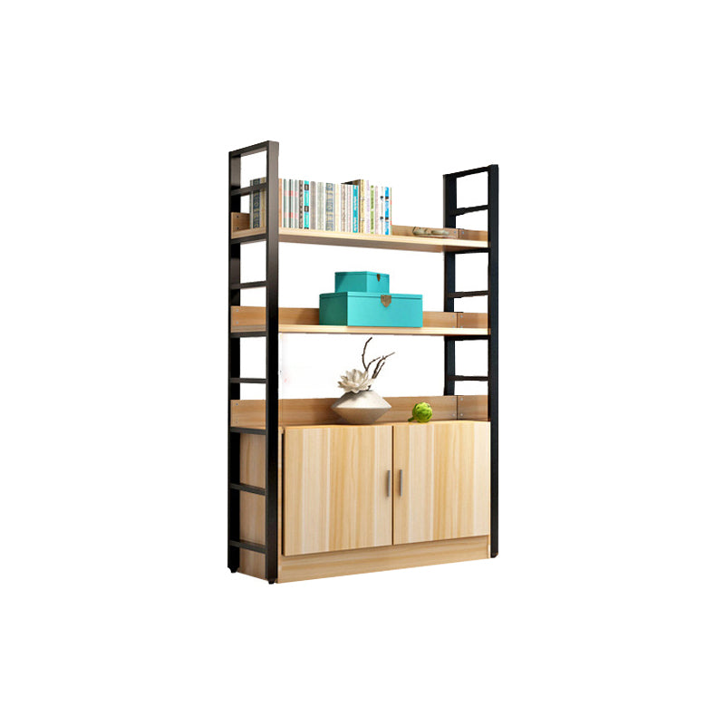 Modern Open Shelf Bookcase Engineered Wood Bookshelf with Doors for Study Room
