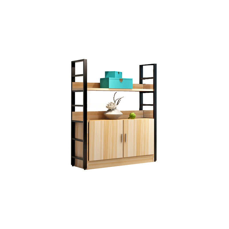 Modern Open Shelf Bookcase Engineered Wood Bookshelf with Doors for Study Room