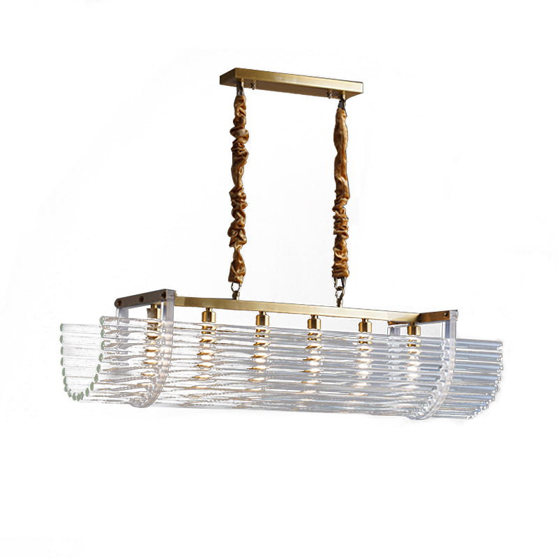 Modern Style Island Light Clear Glass Hanging Light for Dining Room