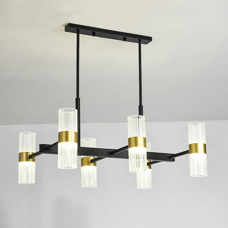 Metal Cylinder Island Pendant Modern Multiple-Light Island Lighting in Kitchen