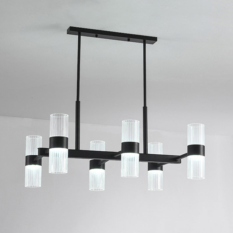 Metal Cylinder Island Pendant Modern Multiple-Light Island Lighting in Kitchen