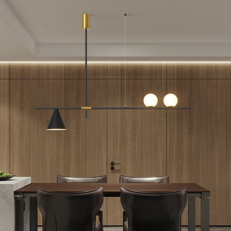 Contemporary Island Light White Glass Shade Hanging Light for Dining Room