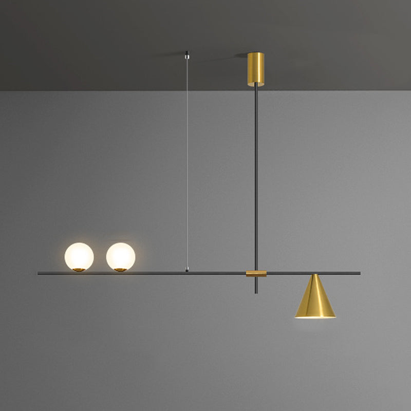 Contemporary Island Light White Glass Shade Hanging Light for Dining Room