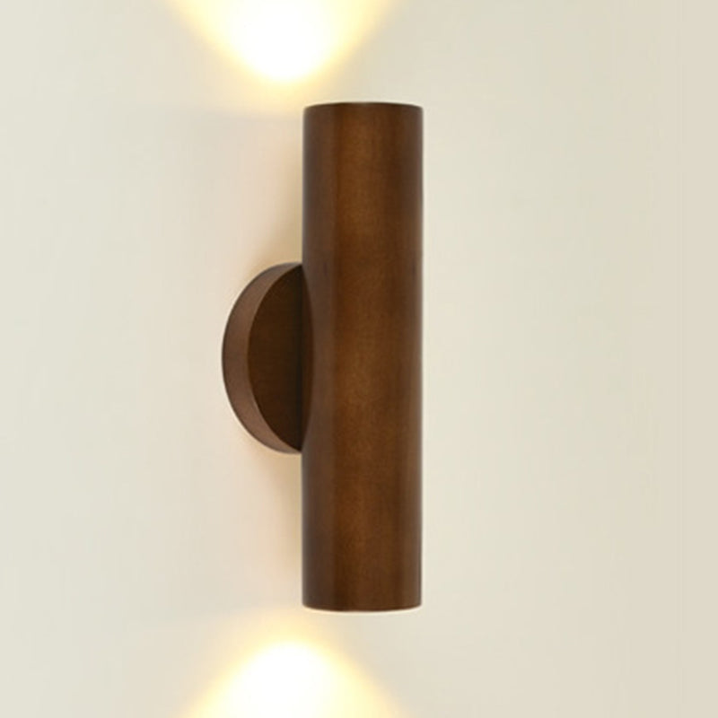 Contemporary Wood Wall Light Cylinder Lighting for Living Room