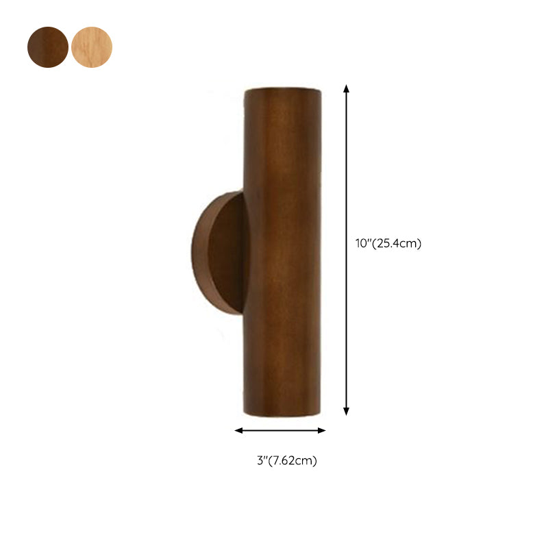 Contemporary Wood Wall Light Cylinder Lighting for Living Room