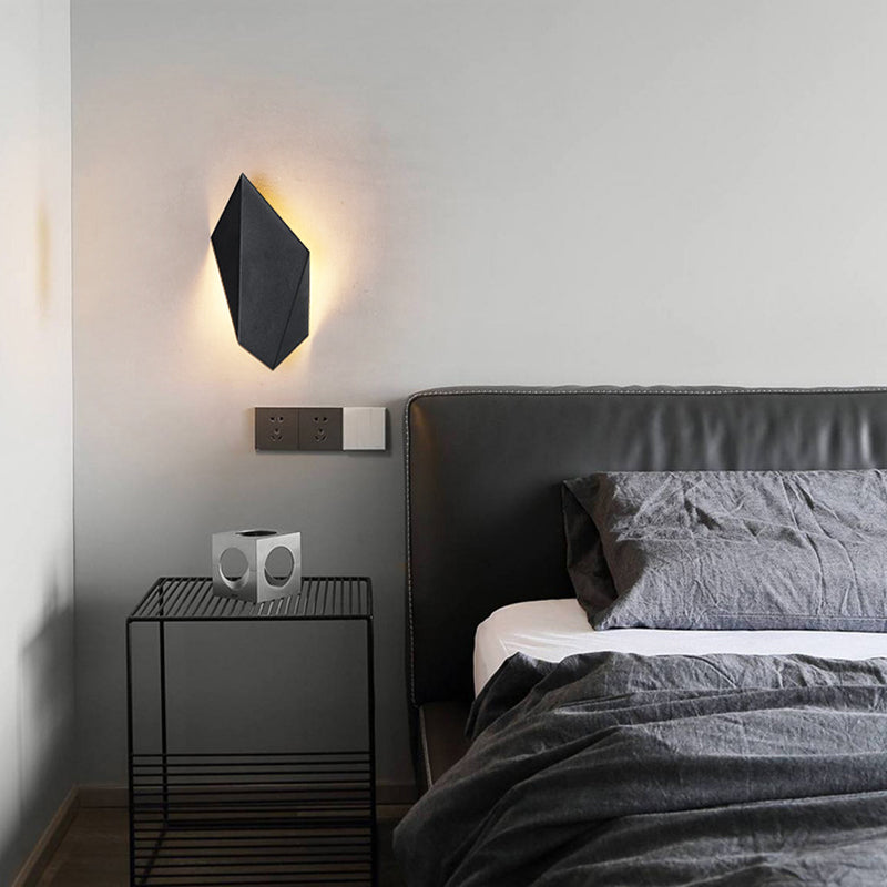 Black LED Wall Lamp Modern Wall Mount Lamp with Acrylic Shade for Bedroom