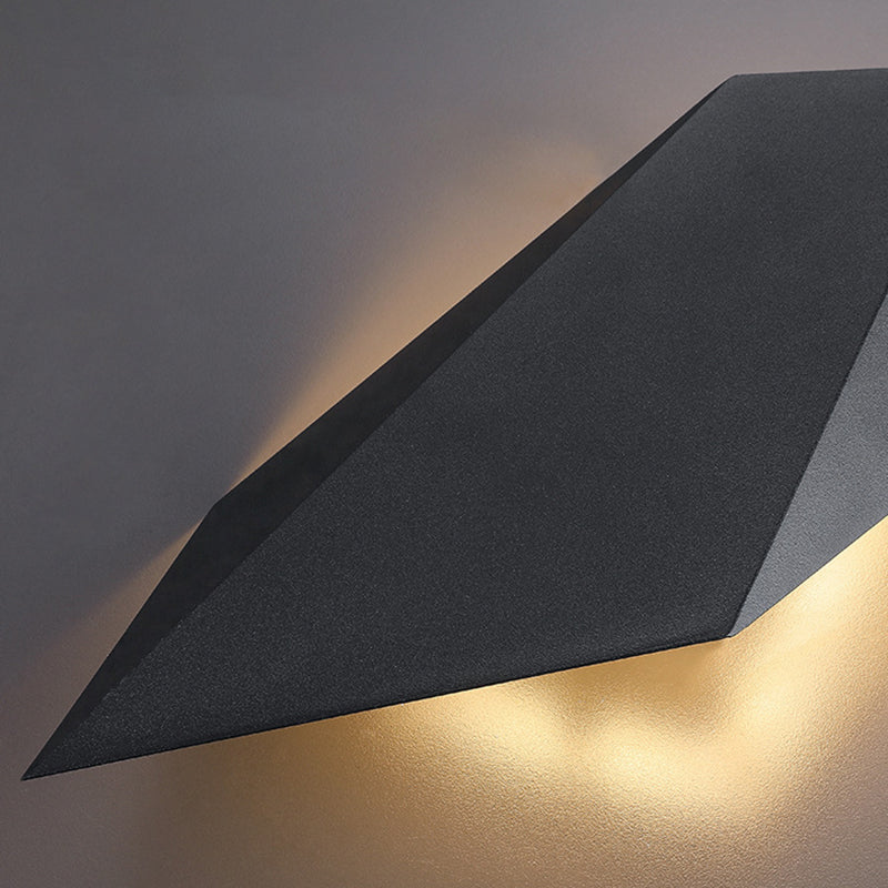 Black LED Wall Lamp Modern Wall Mount Lamp with Acrylic Shade for Bedroom