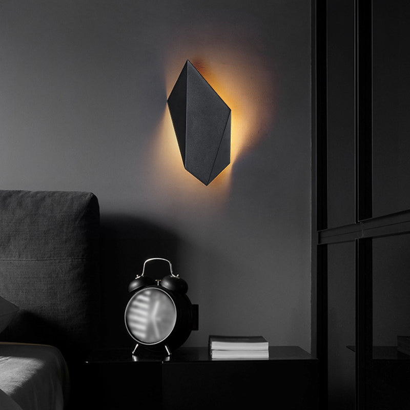 Black LED Wall Lamp Modern Wall Mount Lamp with Acrylic Shade for Bedroom