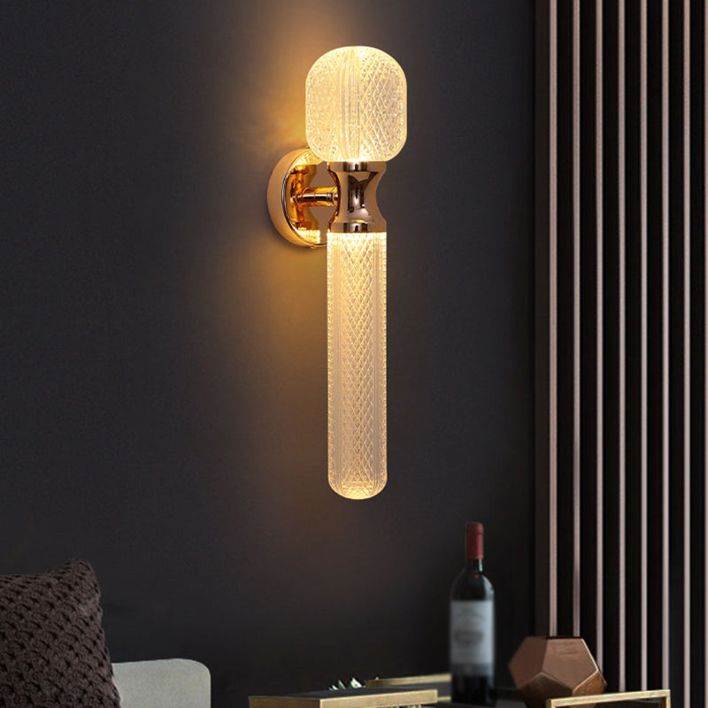 Post Modern 2 - Light Torch Wall Light Metal and Acrylic Wall Light in Gold and Clear