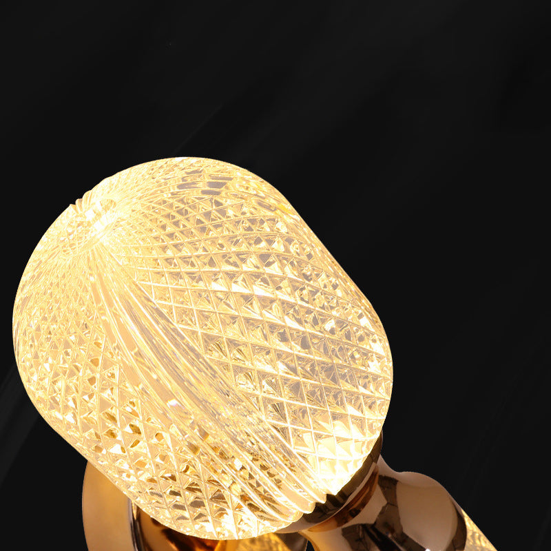 Post Modern 2 - Light Torch Wall Light Metal and Acrylic Wall Light in Gold and Clear