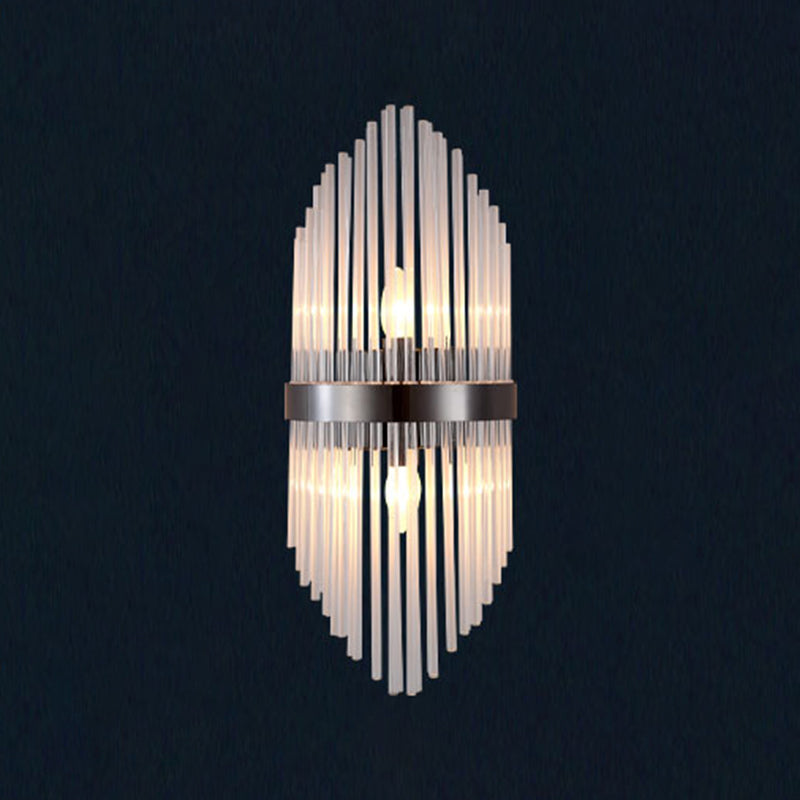 Clear Crystal 3 - Light Wall Mounted Sconce in Black / Gold Modern Wall Light