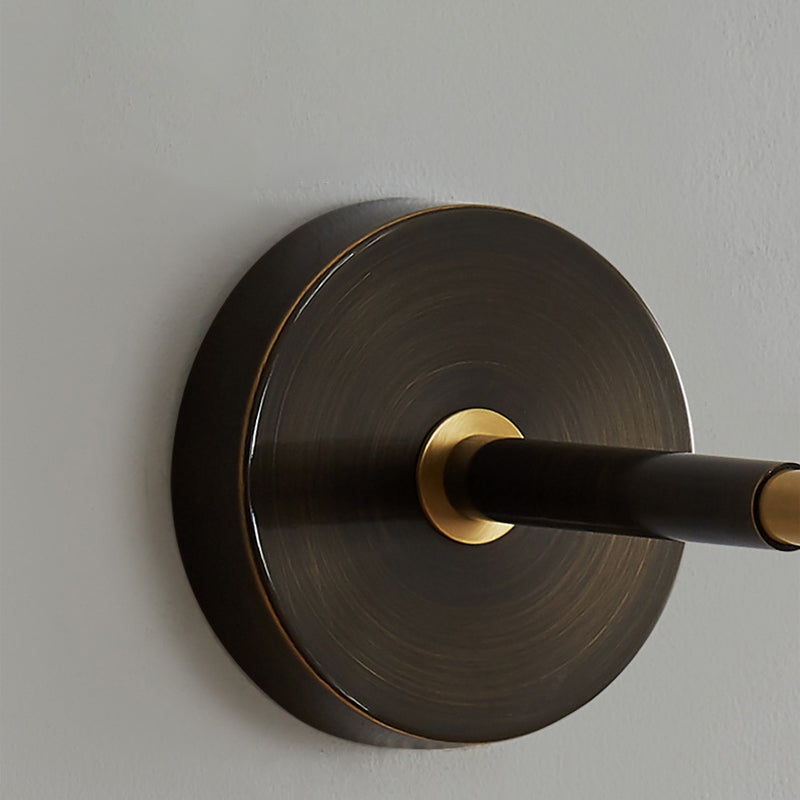 1 / 2 - Light Brass Wall Armed Sconce in Black and Gold Wall Light with Crystal Shade