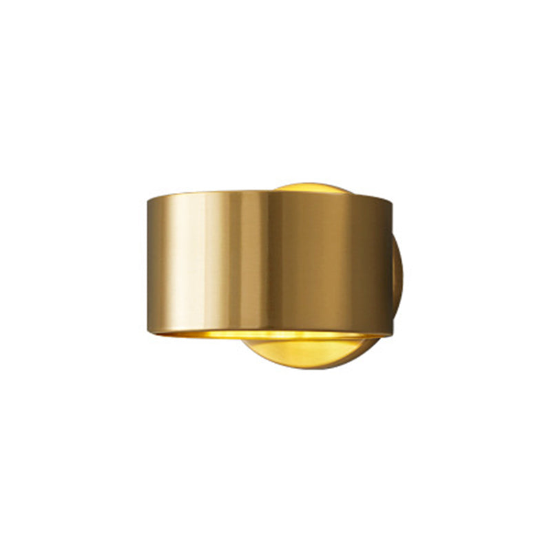 Solid Brass Drum 1 - Light Wall Sconce in Black / Gold Finish Wall Mounted Fixture