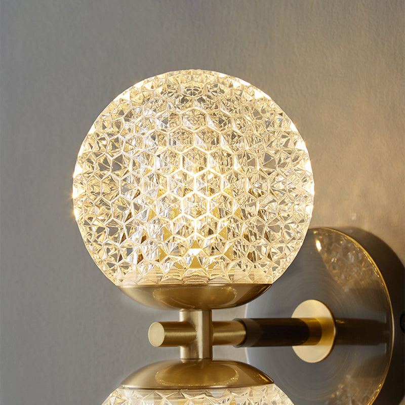 Modern Style Wall Light Ball Shade in Gold Sconces for Bedroom