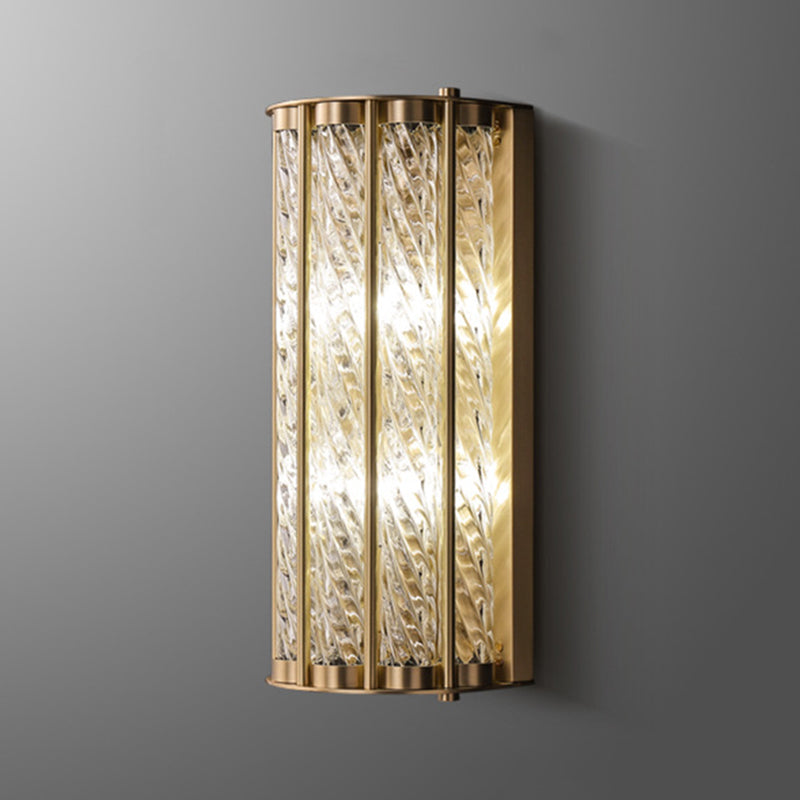 2 - Light Solid Brass Wall Mount Clear Glass Shade Contemporary Wall Light