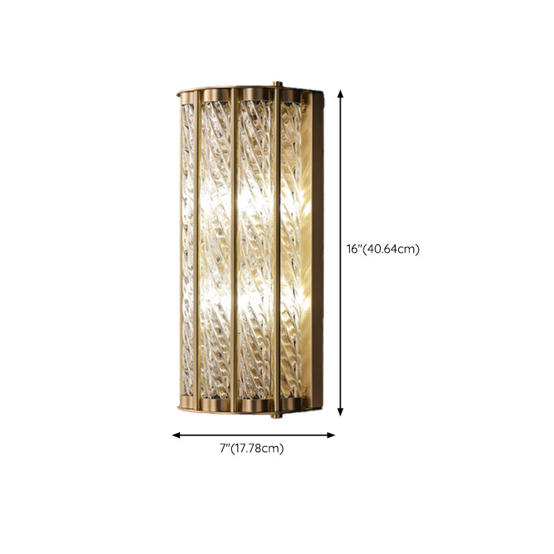 2 - Light Solid Brass Wall Mount Clear Glass Shade Contemporary Wall Light