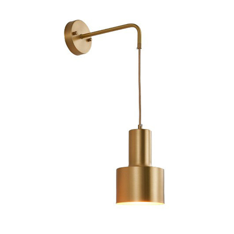 Metal Cylinder Sconce Light Fixture Modern 1-Light Wall Light