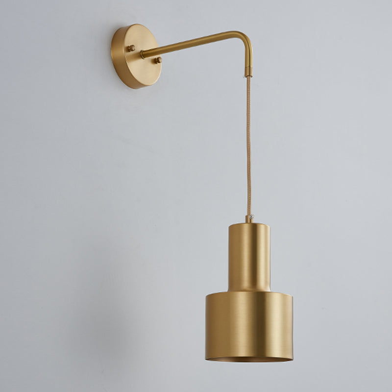 Metal Cylinder Sconce Light Fixture Modern 1-Light Wall Light