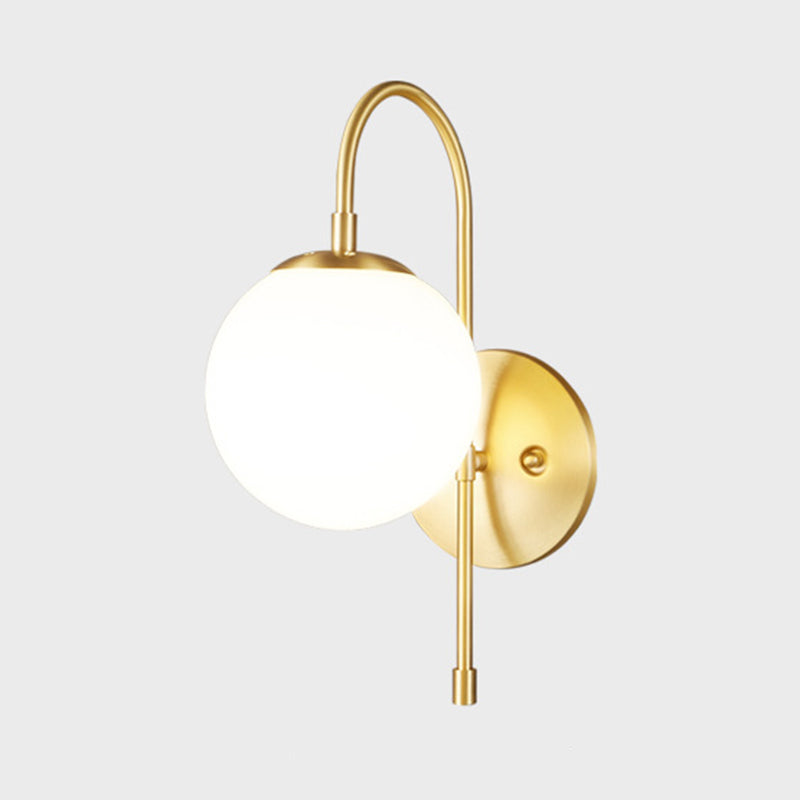 Glass Globe Wall Light Modern 1-Light Wall Lights for Bedroom