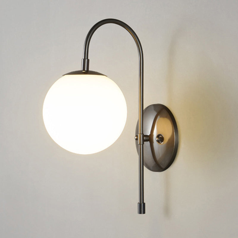 Glass Globe Wall Light Modern 1-Light Wall Lights for Bedroom