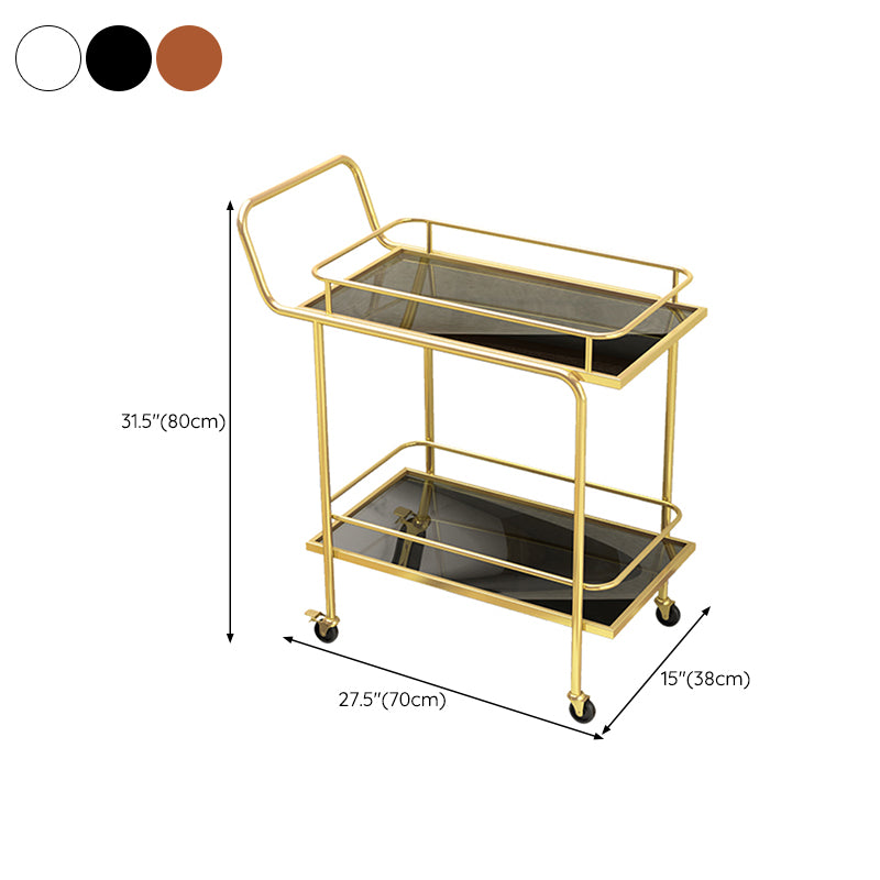 Contemporary 31.5"H Prep Table Rectangular Metal Rolling Prep Table for Dining Room