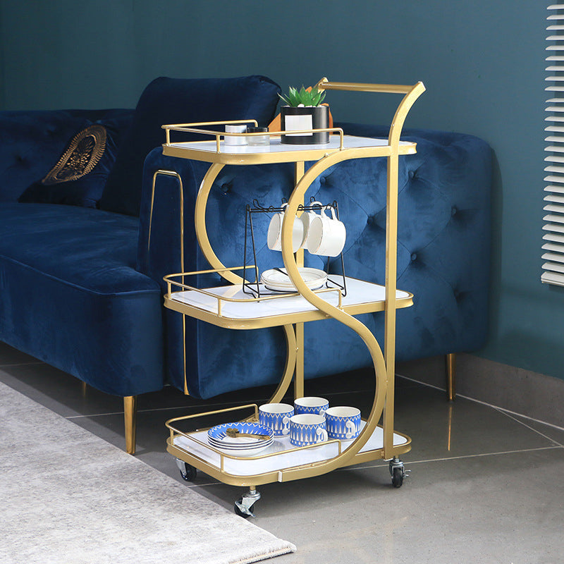 Modern Style Metal Prep Table Rolling Prep Table for Home Use
