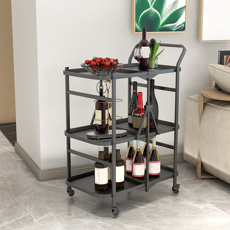 35.43"H Rectangular Prep Table Modern Style Metal Folding Prep Table