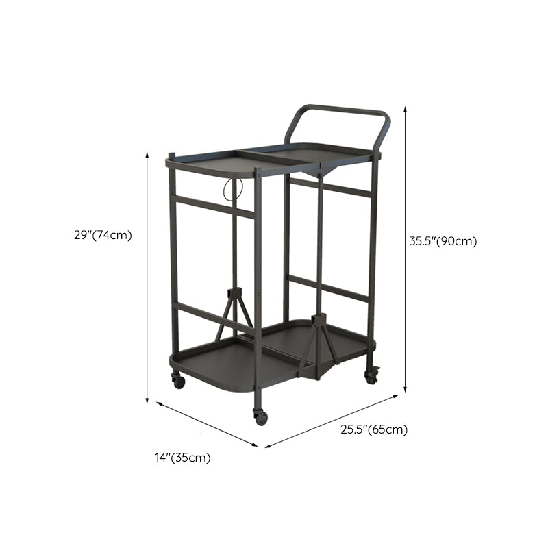 35.43"H Rectangular Prep Table Modern Style Metal Folding Prep Table