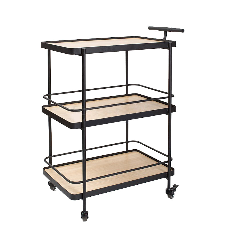 35.43"H Modern Rectangular Rolling Prep Table Reclaimed Wood Prep Table for Home Use