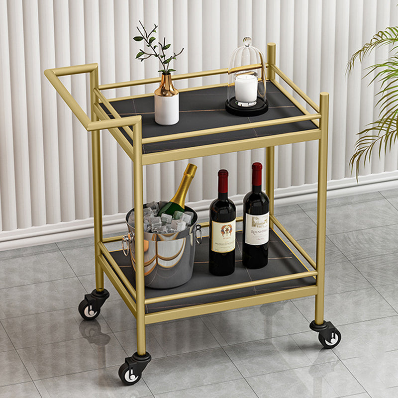 Contemporary Metal Prep Table 29.53"H Rolling Prep Table for Dining Room
