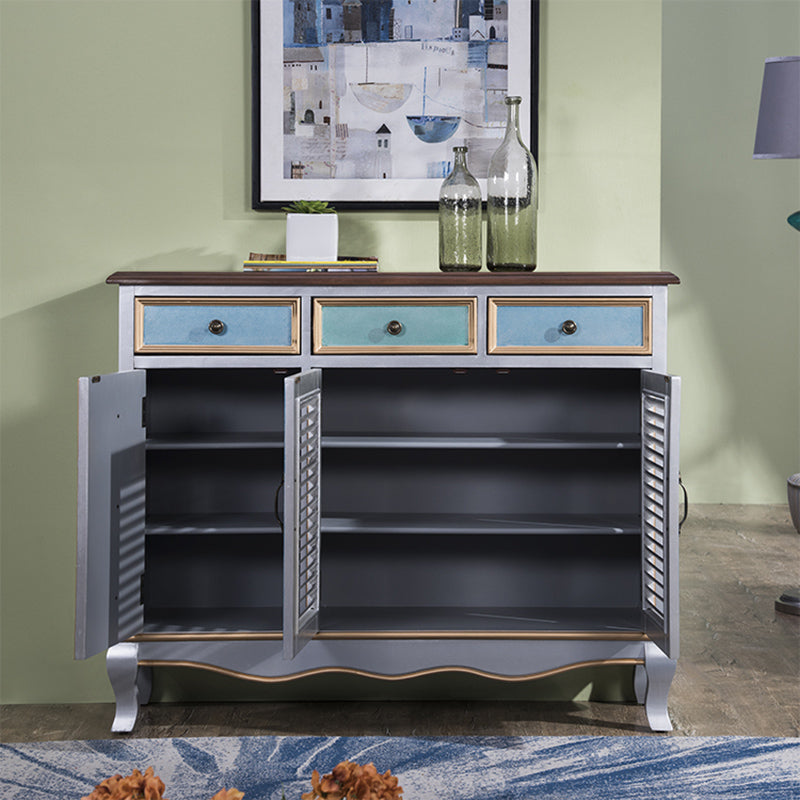 38.18" Tall Wood Rectangular Cabinet 3 - Drawer and 2 - Door Accent Chest